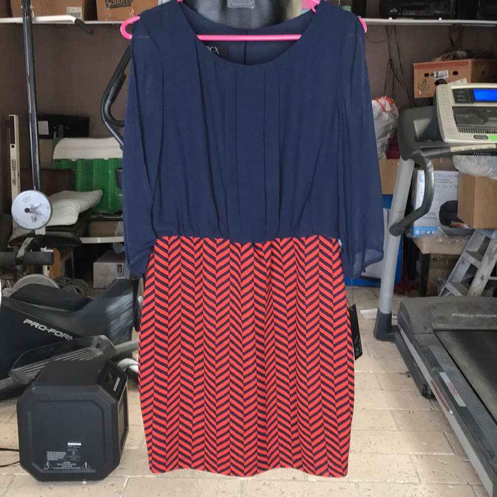 Cute navy blue and red dress